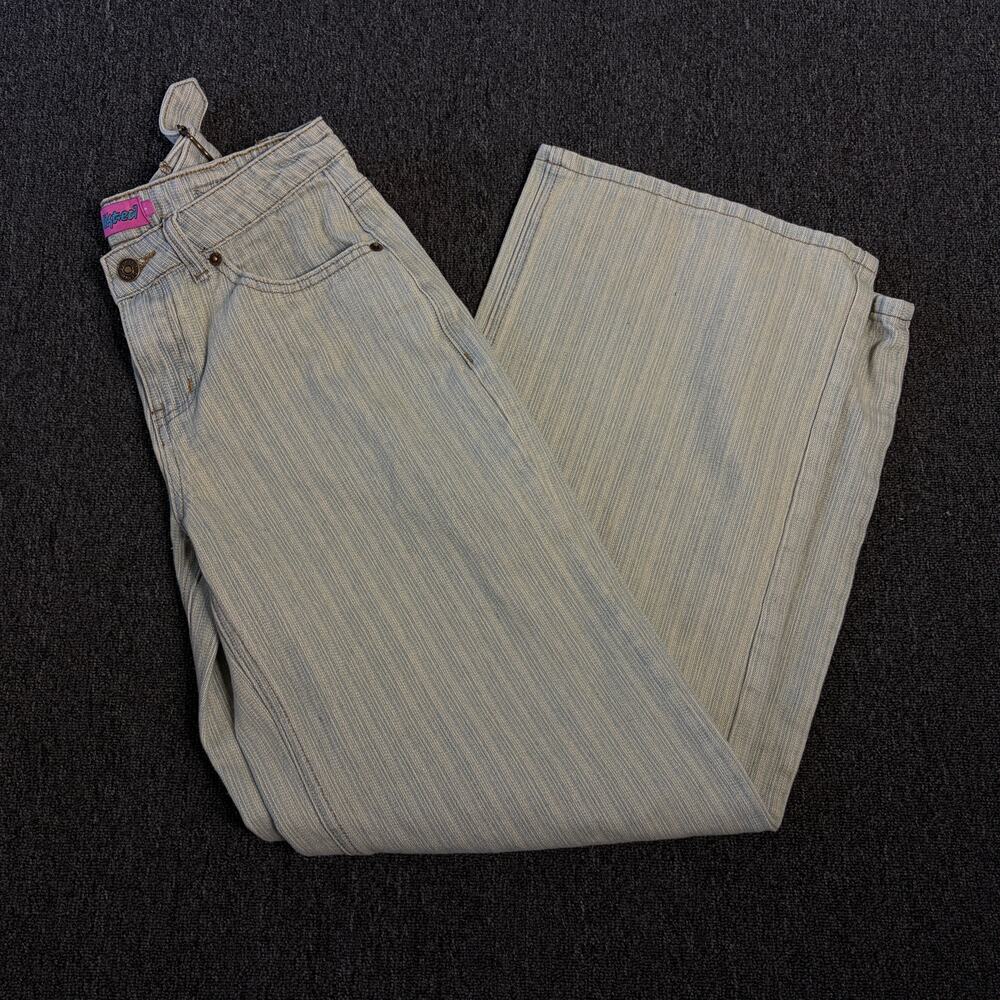 Vintage Y2k Edikted Pinstripe Light Wash Bagggy Denim Jeans Women's Low Rise S